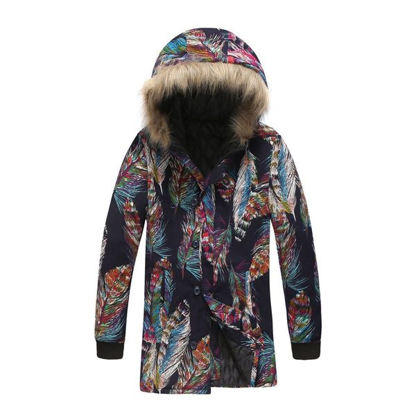 

vintage oversize winter jacket men brand hooded print coat men thick thicken warm mens winter cotton male parka, Black