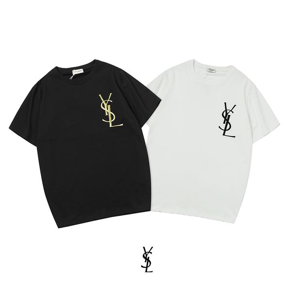 

summer short-sleeved t-shirts in 2019, letter embroidery, t-shirts for men and women, stylish high-quality short sleeves, White;black