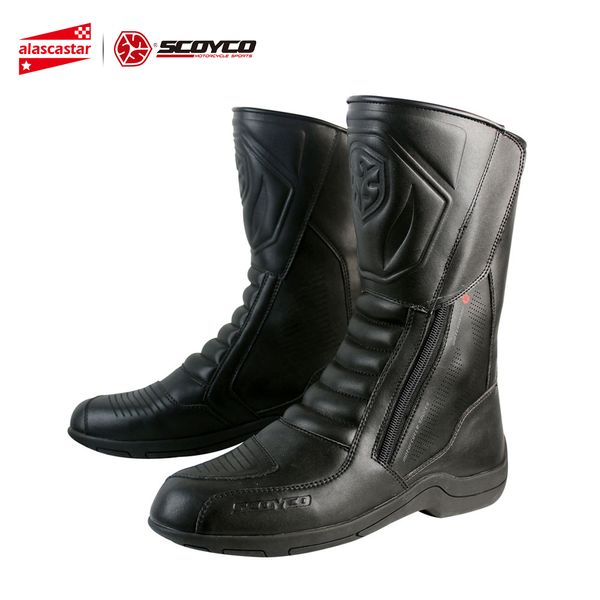

scoyco motorcycle boots waterproof leather motorbike long riding sport road speed professional botas motocross shoes mbt007w