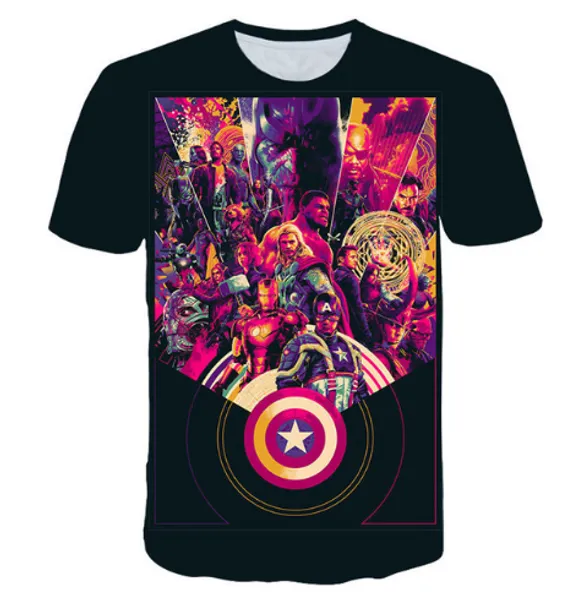 

2019 new popular fashion design t shirt men/women marvel avengers endgame 3d print t-shirts short sleeve harajuku style tshirt q676, White;black