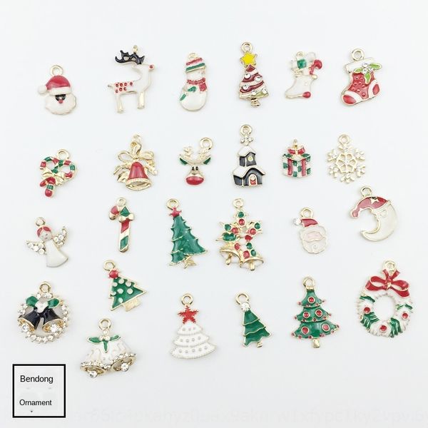

dripping oil christmas pendant earring pendant diy hair accessories material children's headwear diy alloy accessories, Slivery;white