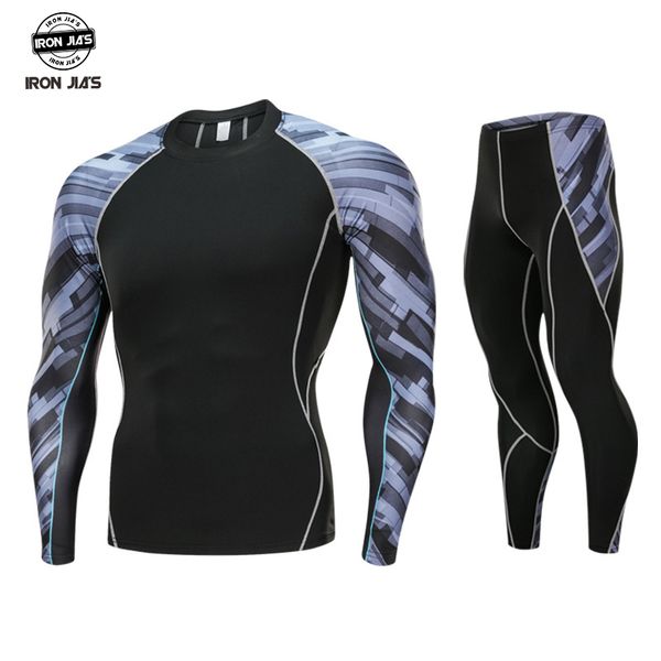 

motorcycle men thermal underwears suits set motor skiing winter warm base layers tight long & pants motocross protection, Black;blue