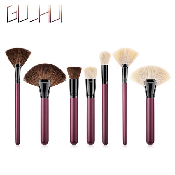 

7pcs soft wool fiber wooden foundation cosmetic eyebrow eyeshadow brush makeup brush sets tools maquiagem drop shipping