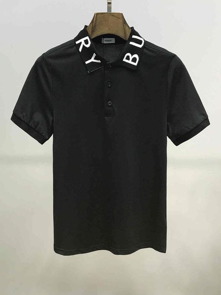 

brand box logo polos men casual t shirt embroidered medusa cotton polo shirt high street collar luxury polos shirts13-burberry, White;black