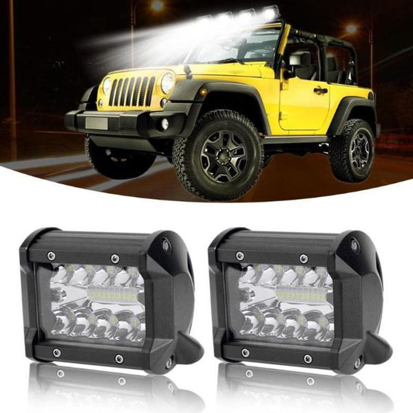

2pcs 4" 60w upgraded led work light bar highlight spotlights working lamp bulb for suv overhead lights 6000k 12v universal
