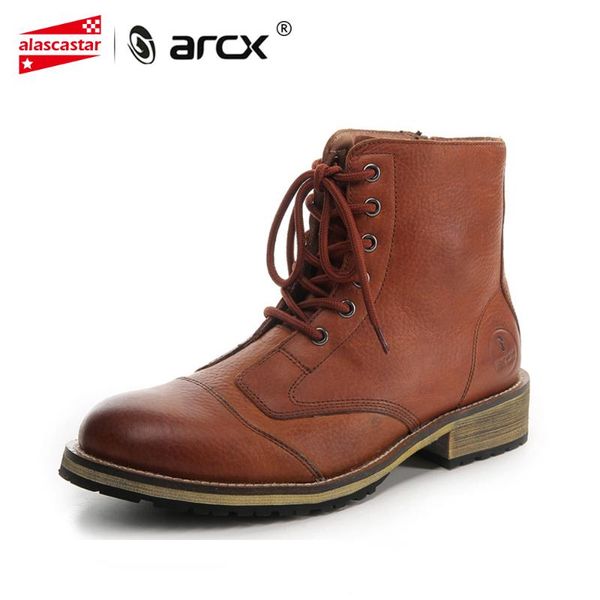 

arcx motorcycle boots leather riding casual shoes knight boots men shoes motorcycle moto coffee color biker l60578