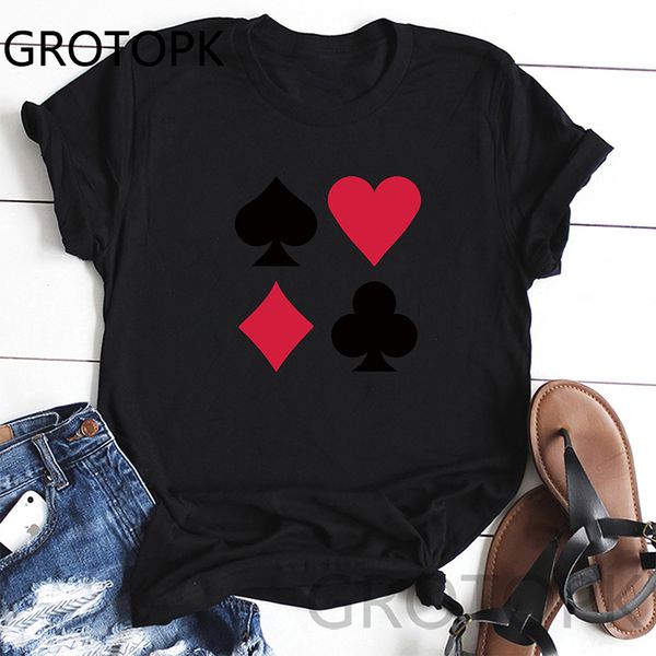 

сердца бриллианты тенниска женщин мода printed модные вокруг шеи футболки женские с коротким рукавом рубашки верхних частей, White