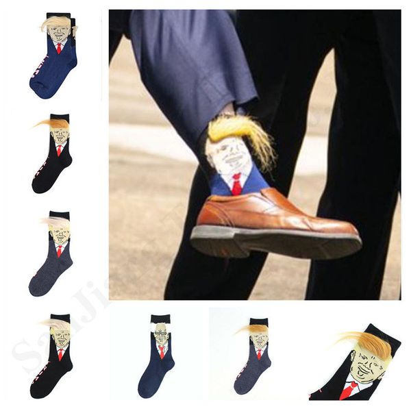 

trump socks 2020 american yellow hair funny joke sock skateboard hiphop casual socks women men multi colors middle socks a121802, Pink;yellow