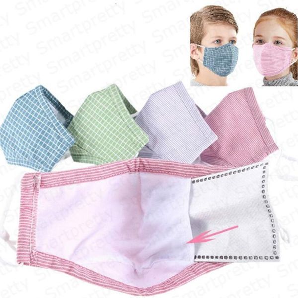 

Children Kids Cotton Masks PM2.5 Anti Dust Haze Resuable Mouth Covers 5 Layers Protective Dustproof Face Mask Shield with One Filter