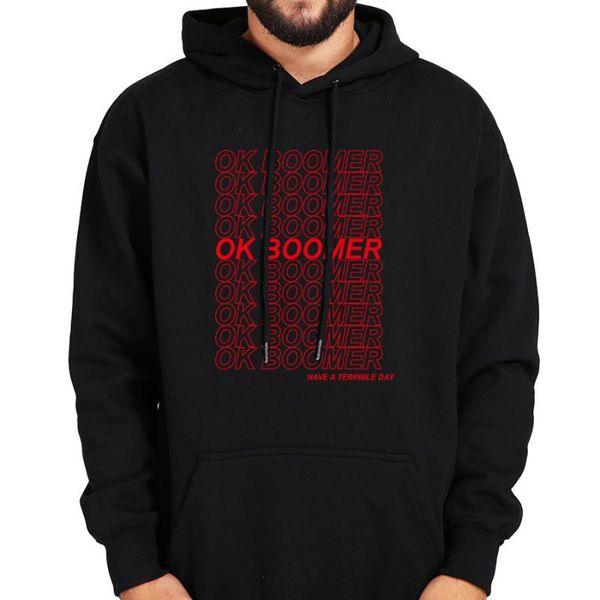 

ok boomer hoodies new thing new ideas quote funny sweatshirt black gray long sleeve velvet warm soft thick hooded