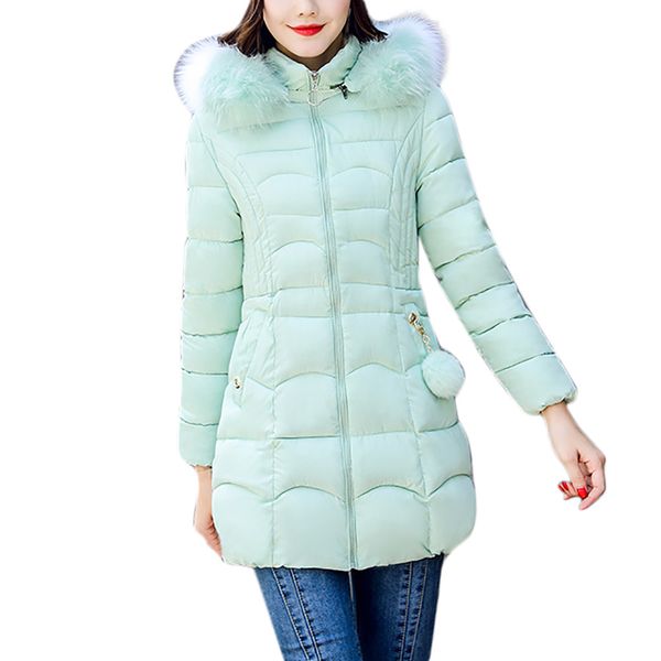 

jaycosin winter women thick warm slim pocket hooded coat ultra light coat long sleeve fashion jacket overcoat outcoat coat115#5, Black