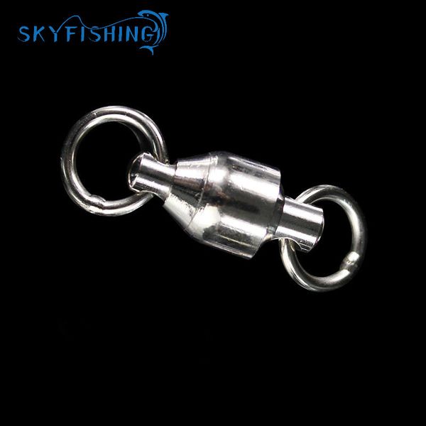 

10pcs heavy duty ball bearing barrel fishing rolling swivel stainless steel connector solid ring size 0 to 9