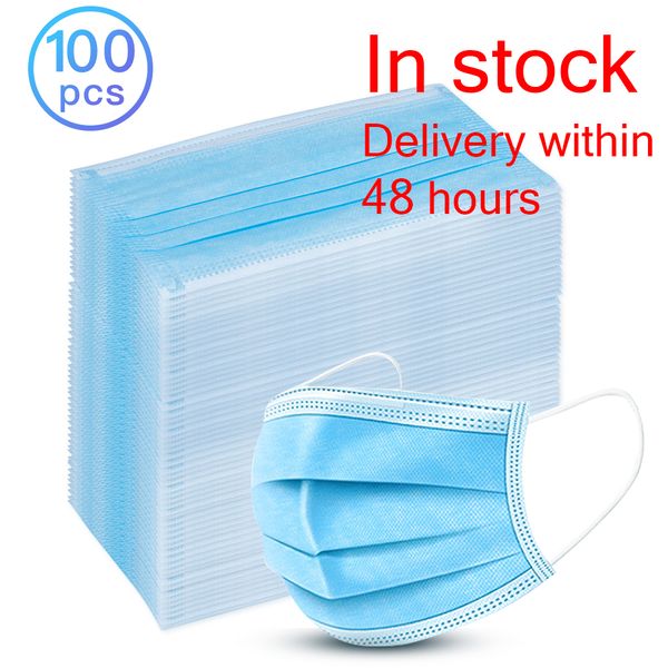 

100pcs/lot blue non woven mask dustproof disposable mouth masks filter universal safety masks anti-dust safe breathable