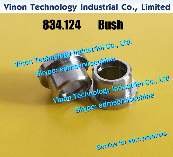 (2 pcs) Agie 834.124 edm Bush (Aço Inoxidável) para Agie DESAFIO, CLÁSSICO, EVOLUÇÃO, CUT1000, CUT2000 Bucha Inox 15.5x26mm 834124, 590834124