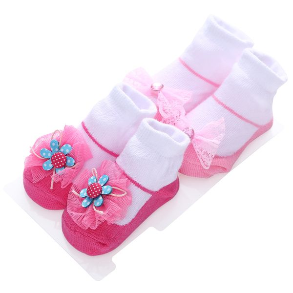 

2 пары 2019 лук принцесса новорожденные детские носки конфеты симпатичные детские хлопчатобумажные носки подарочный набор ner345, Pink;yellow