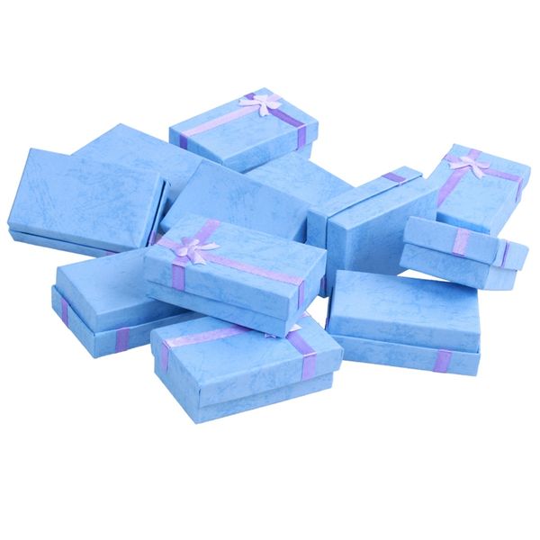 

12x luxury card boxes gift box for pendant bracelet bangle earring, Pink;blue