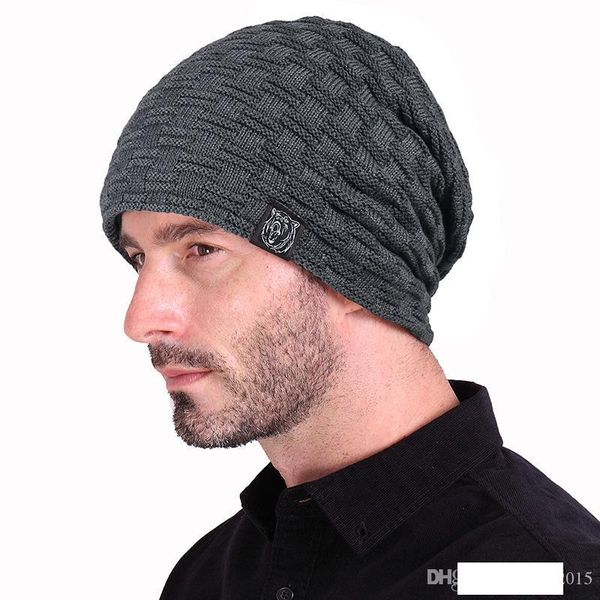 

winter knitted hat women hat slouchy beanie men for skullies capk16, Blue;gray
