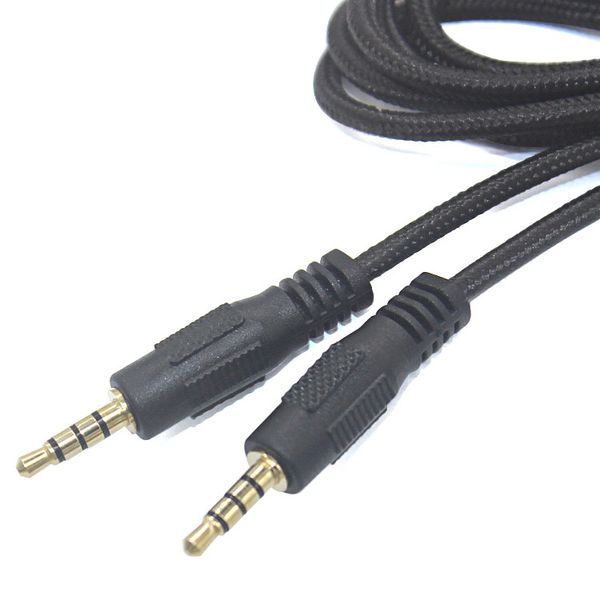 

3.5mm cotton braided male to male stereo audio aux cable cord for mobile phone