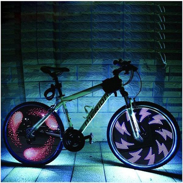 

leadbike bicycle wheel light double display 21 flash patterns with 32 rgb led lights lamp for bikes night riding ing