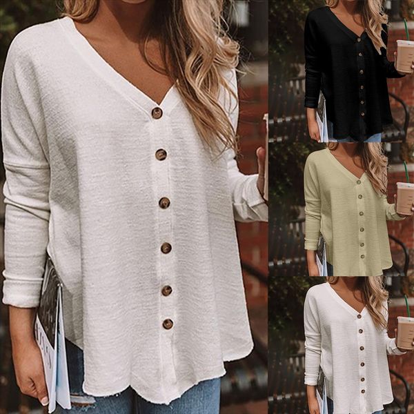 

2019 случайных v-образным вырезом осенние длинным рукавом поддельные свитер футболки 2019 женские куртки случайные куртки v-образным вырезом, White