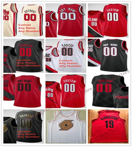 

printed men damian 0 lillard cj 3 mccollum hassan 21 whiteside carmelo 00 anthony jusuf 27 nurkic jerseys 2020 new, Black