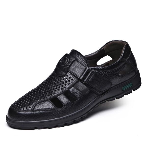 

dropshipping men sandals 2019 new summer men beach shoes hollow slippers hole breathable sandals comfortable shoes db062, Black