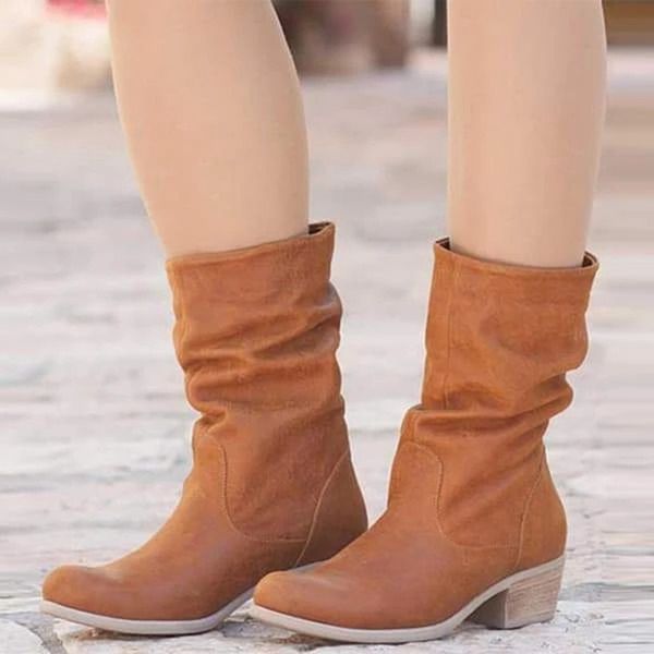 

puimentiua flat ankle boots for women retro style short ankle boots warm women imitation suede flats booties, Black