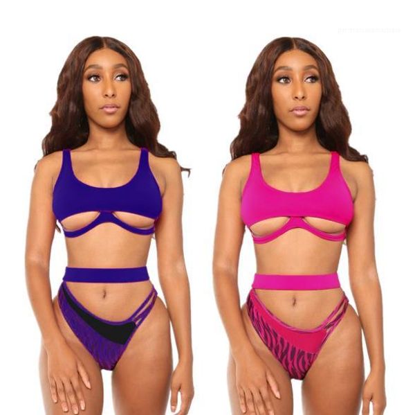 

womens bikinis fashion solid color high waist two piece bodysuits womens summer beachwear hollow out, White;black