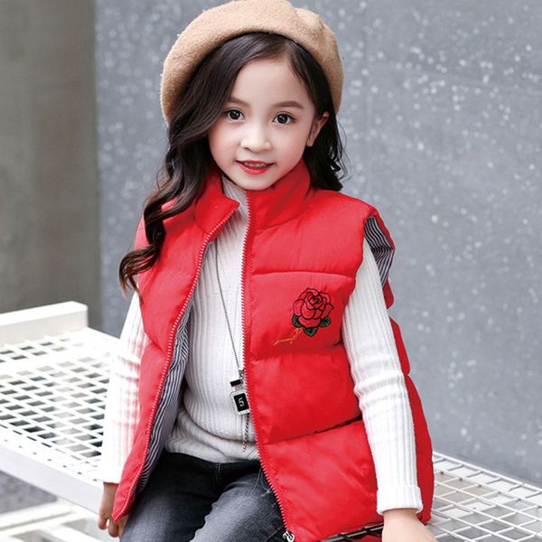 

girl winter fashion vest warm autumn soild flower cute baby kids outerwears new style infantil sleeveless girl's clothing coats, Blue