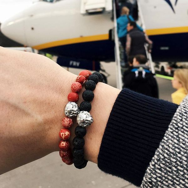 

mens lion bracelet natural stone beads bracelets for women pulseras jewellery men armbanden voor vrouwen pulseira feminina, Black