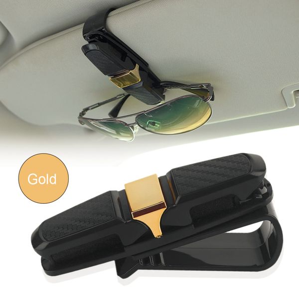 

gold vehicle glasses case abs auto car fastener cip glasses sunglasses ticket receipt card clip storage holder clip