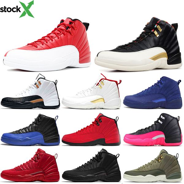 

12 12s mens basketball shoes gym red midnight black fiba 12s winterized international flight gamma blue trainers jumpman sneakers size 13