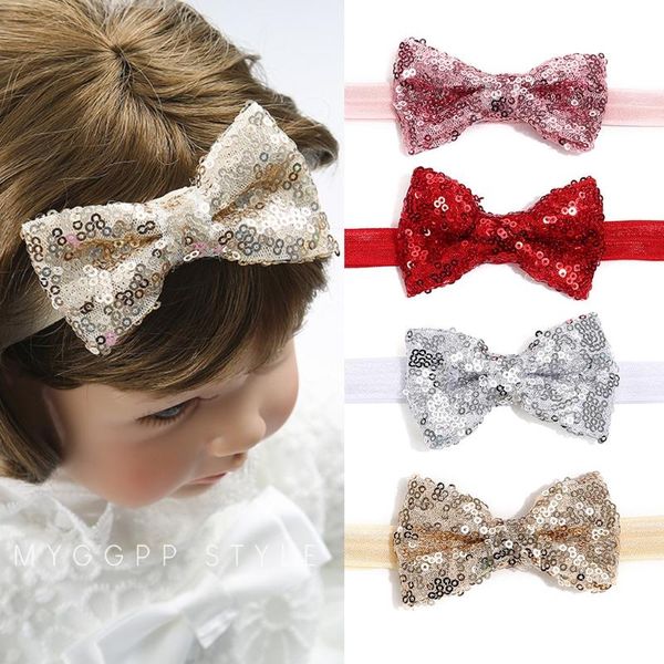 

fashion beauty cute sweet kids baby girl hair accessories headband bring bow knot hair band accessories girls kids 2020 new, Slivery;white