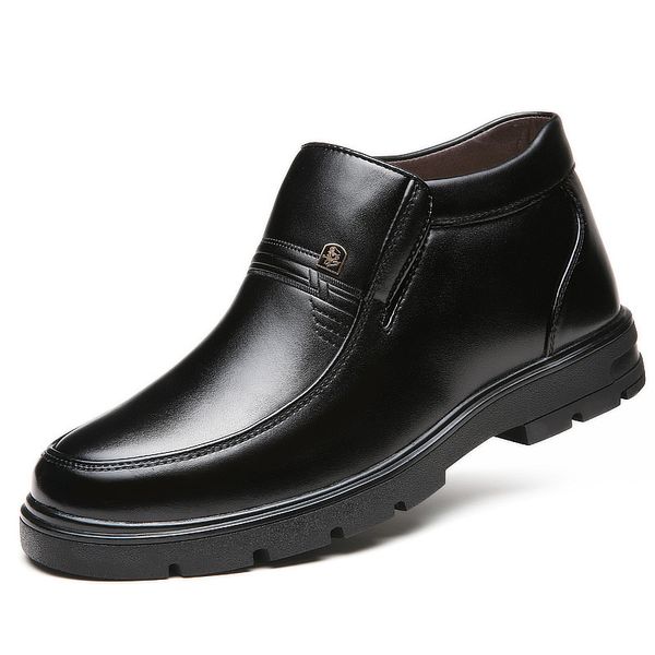 

dropshipping new 2019 winter warm fashion men shoes brand design ankle boots casual genuine leather high shoes for boy db024, Black