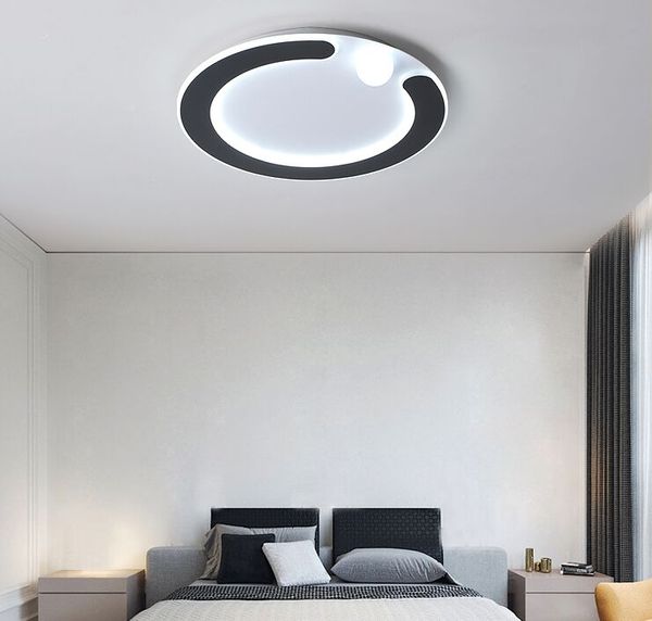 2019 New Modern Ultra Thin Ring Led Ceiling Lights For Living Room Bedroom Dining Room Luminaires Black White Ceiling Lamps Fixtures Myy From