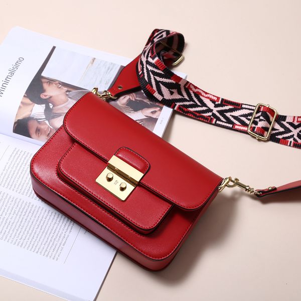 

новый стиль модные сумки женские плеча cross-body женская сумка цвет широкий ремень квадратный слинг сумка из натуральной кожи