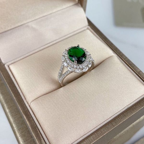 

verastore 18k gold inlay rings new high qulity emerald zircon diamond rings for women luxury wedding jewelry, Golden;silver