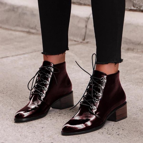 

2019 solid color boots head coarse with boots woman will code, Black