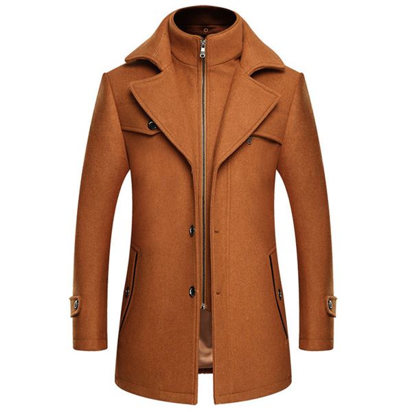 

tide winter men wool blends coat men black gray color trench coat design slim fit long abrigo hombre