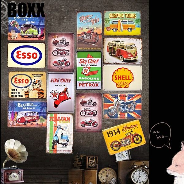 

motorcycle car 3d tin sign art painting bar pub garage l house wall decor retro metal poster