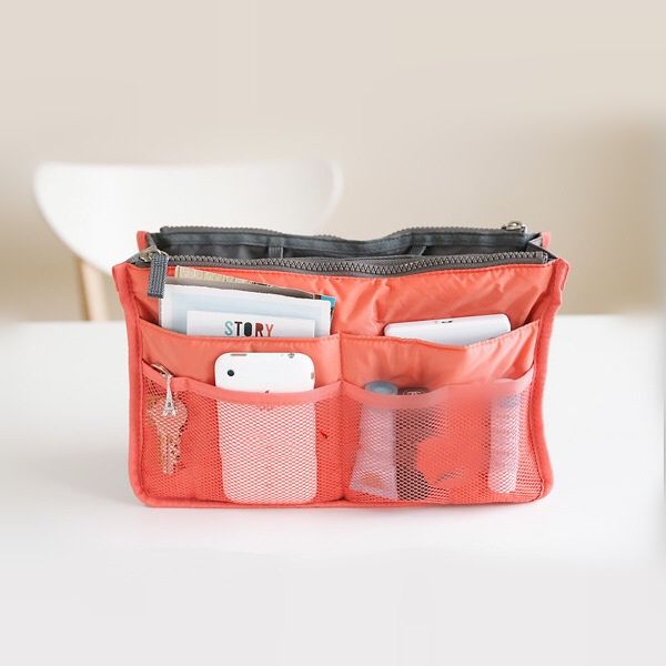 

double zipper bag multi-functional storage bag washing cosmetic finishing
