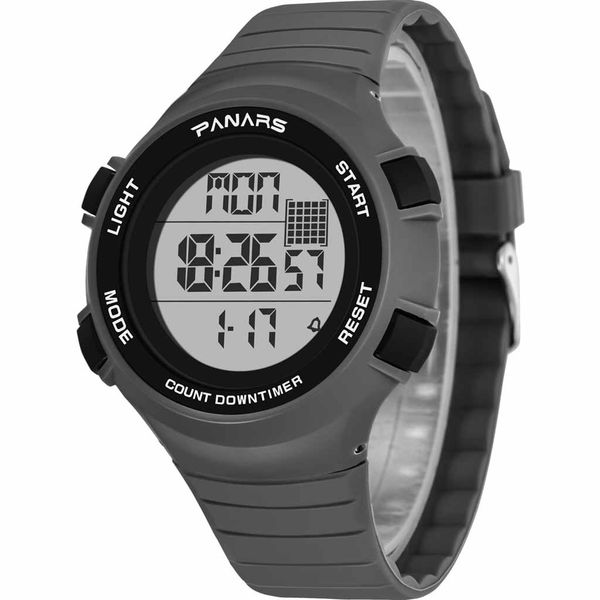 

relogio masculino relogio digital watch alarm multi function sports luminous outdoor men's electronic waterproof watch, Slivery;brown
