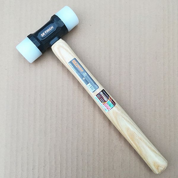 

32mm / 35mm nylon hammer leathercraft carving hammer with white wax wood handle diy installation repairing tools