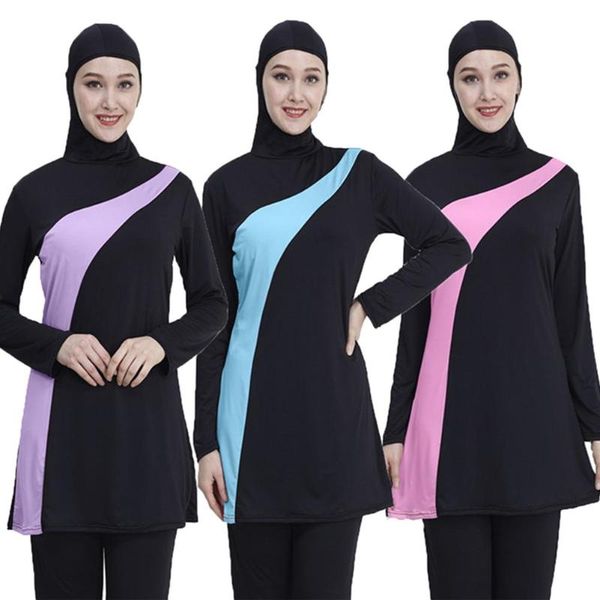 

cover-ups 2021 long sleeve muslim swimsuit plus size swimwear women summer islam modest full cove