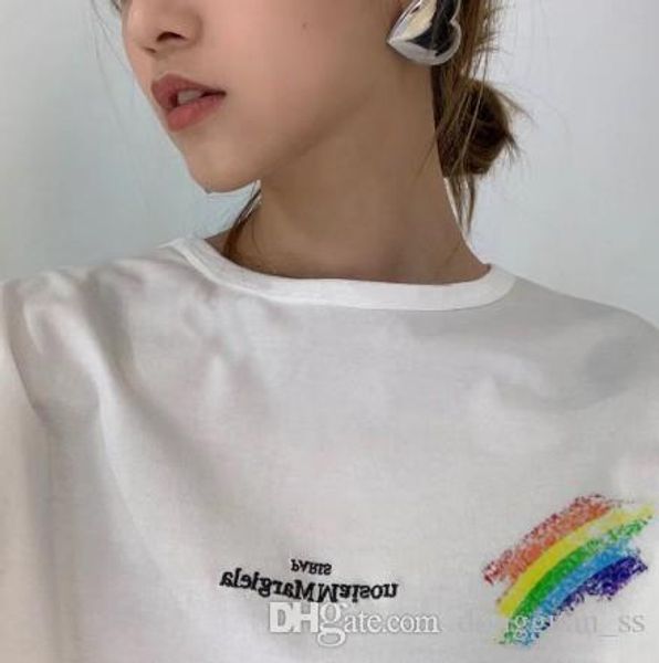 

dongguan_ss 2020ss t-shirt men women embroidery small logo tee mens digital tag oversize tee, White;black