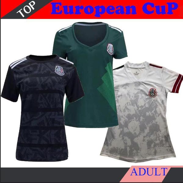 

2020 2018 world cup mexico women soccer jersey 2019 america cup chicharito lozano marquez dos santos guardado girls football shirt, Black;yellow