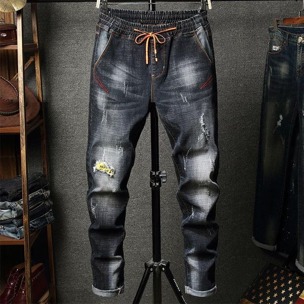 

дизель мужские джинсы мужские проблемных разорвал байкер джинсы мотоциклов slim-подходят джинсы для мужчин мода дизайнер хип-хоп мужские джи, Blue