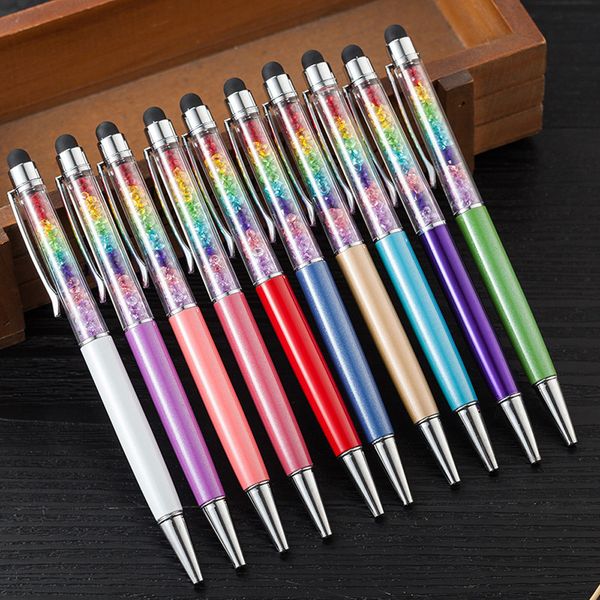 

gel pens office school supplies ballpoint pens creative fashion cute crystal ball pen pen metal spinning school, Blue;orange