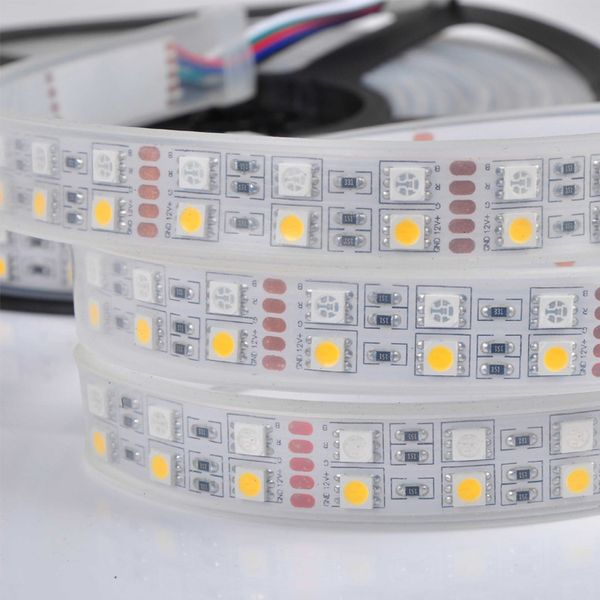 

5m двухрядные smd 5050 rgbww изменение цвета гибкая светодиодная лента dc 12v 5m 600leds ip65 rgbww светодиодные ленты