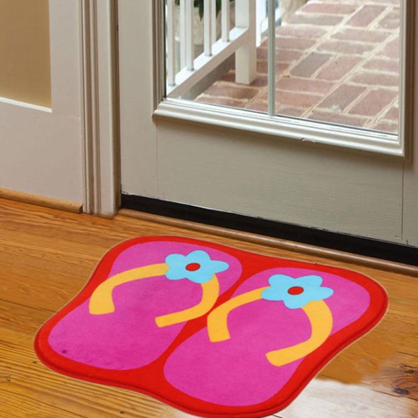 

personality hand hooked slippers shaped mat living door mats, new embroidered porch doormat floor karpet bedroom rugs gift